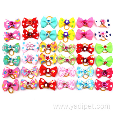 Colors Cat Dog Pet Head Flower Bow